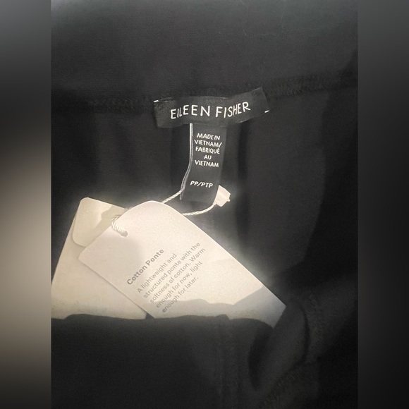 Eileen Fisher Black High Waisted Ankle Pant NWT Size PP 0-2 Cotton Lightweight - Picture 9 of 9